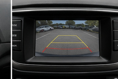Backup camera with guidelines
