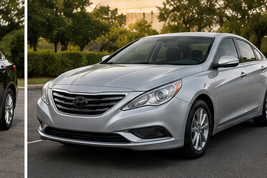 Silver sedan front view