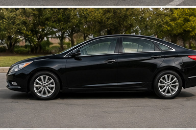 Black sedan side profile