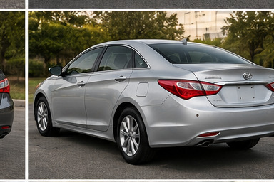 Silver sedan rear view